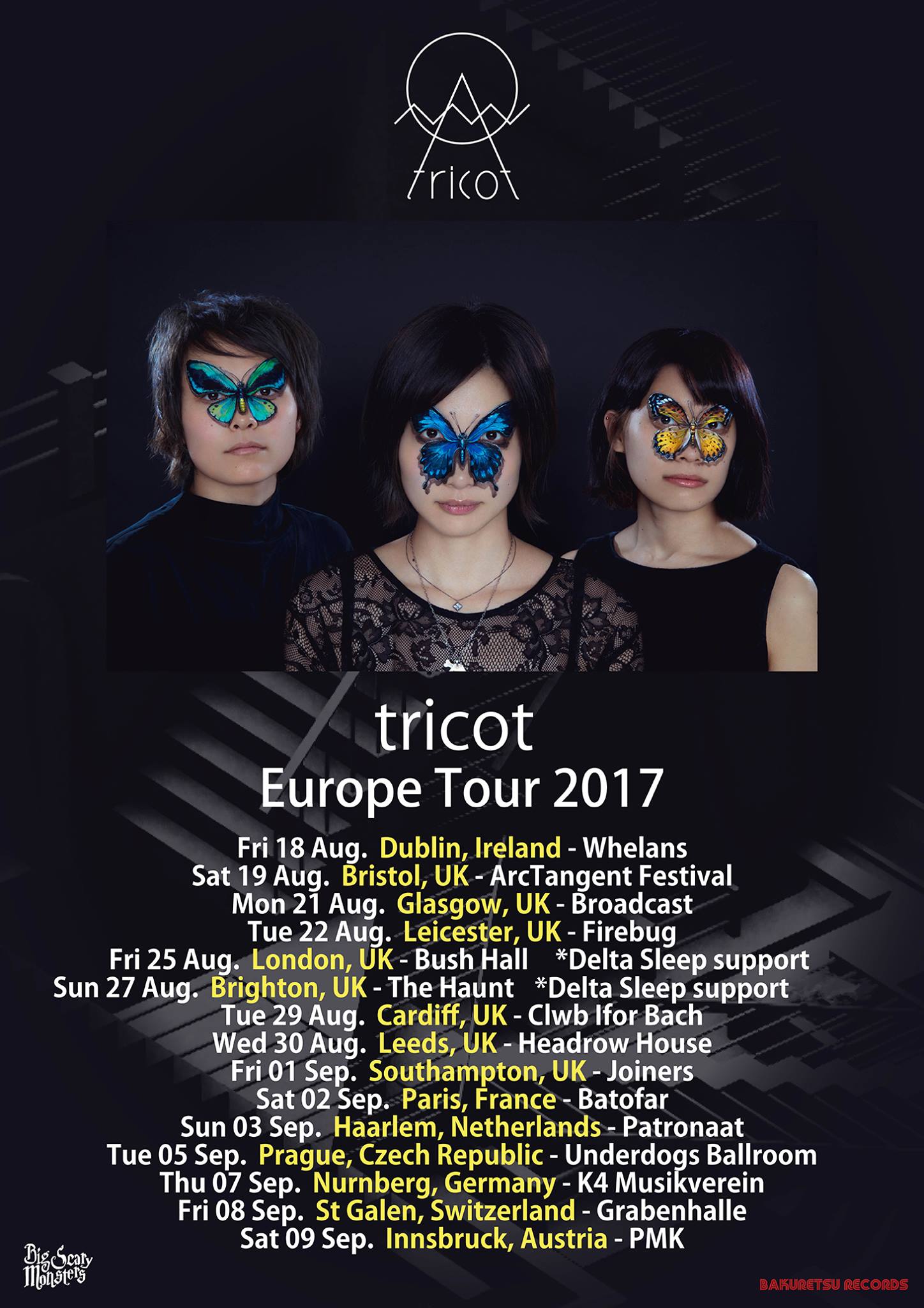 tricot ist eine japanische Alternative-Rock-Band, die 2017 in Europa auf Tour geht.