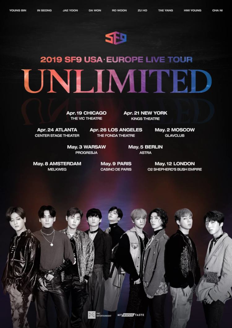 SF9 (''Enough'', ''Now Or Never'') kommen mit ihrer 2019 SF9 USAㆍEUROPE LIVE TOUR [UNLIMITED] im Mai 2019 nach Europa und für ein Konzert nach Deutschland. Tickets gibt es ab 11. März 2019 >> Otaji | Magazin für #KPop #KRock #JPop #JRock #Mandopop