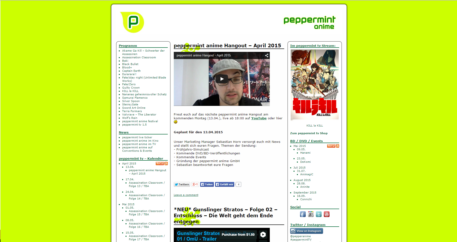 Artikel Bild - peppermint anime Hangout - April 2015