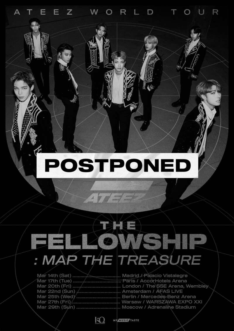 Fans von ATEEZ (''Utopia'', ''Answer'', ''Say My Name'') aufgepasst: Die ATEEZ WORLD TOUR The Fellowship: Map The Treasure in Europe wird aufgrund des Coronavirus verschoben >> OTAJI | #KPop #ATEEZ #KQ #KQEntertainment #MMT #MyMusicTaste #postponed