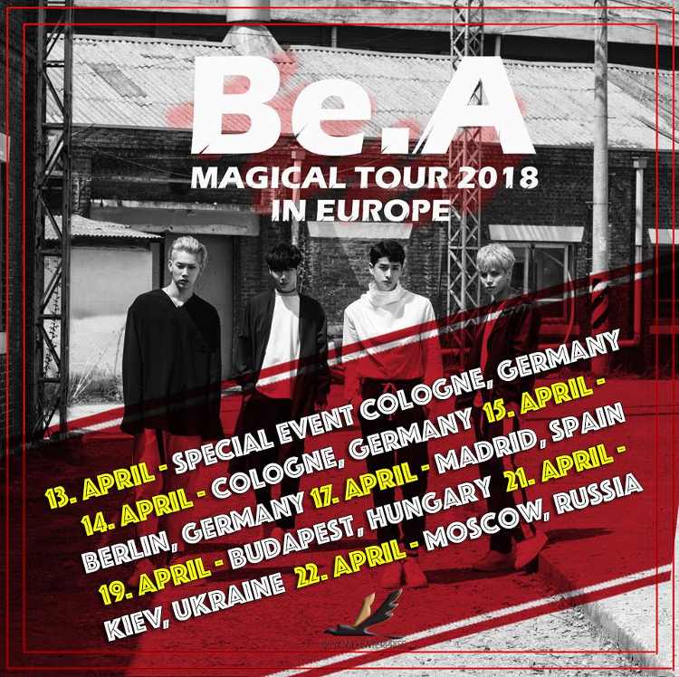Termine der "Be.A MAGICAL TOUR 2018 IN EUROPE".