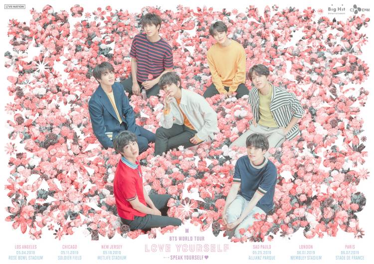 BTS - südkoreas erfrolgreichster K-Pop-Export geht auch in diesem Jahr wieder auf Welttournee. Ihre BTS WORLD TOUR 'LOVE YOURSELF: SPEAK YOURSELF' bringt sie 2019 in Stadien auf der ganzen Welt und in Europa >> Otaji | #KPop #KRock #JPop #JRock #Mandopop