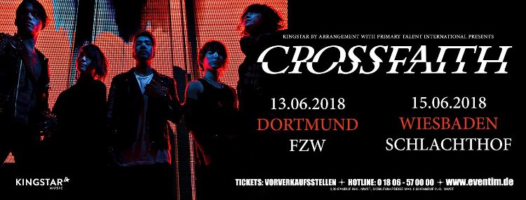 Crossfaith kommen für zwei Sommer-Shows nach Deutschland.