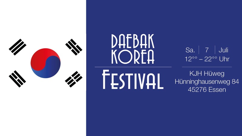 Am Samstag, den 07. Juli 2018 findet das DEABAK KOREA FESTIVAL in der deutschen Stadt Essen statt.