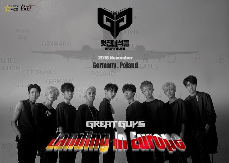 SKeY ACE hat nach mehreren Teasern endlich verkündet: die südkoreanische Boygroup GreatGuys kommt im November 2018 für zwei Konzerte nach Europa! Die "GreatGuys Landing in Europe"-Tour führt die neunköpfige Gruppe nach Deutschland und Polen.