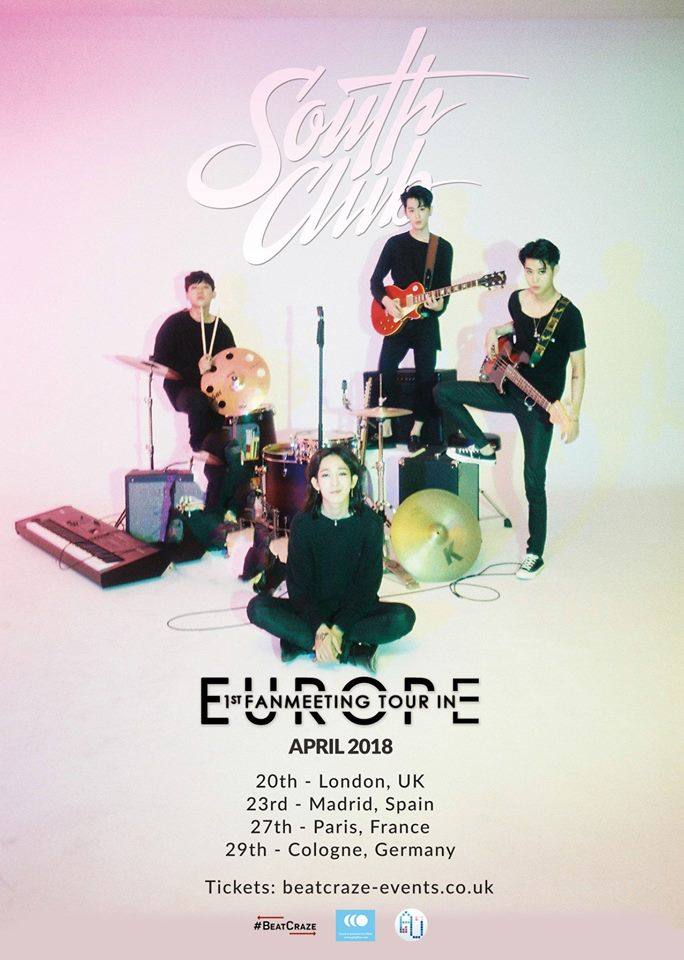 Alle Termine der Europa-Tour von South Club mit Konzert in Deutschland.