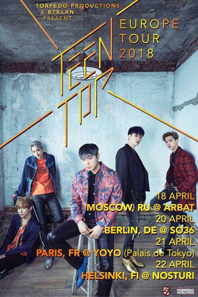 Tour-Daten der "TEEN TOP EUROPE TOUR 2018"