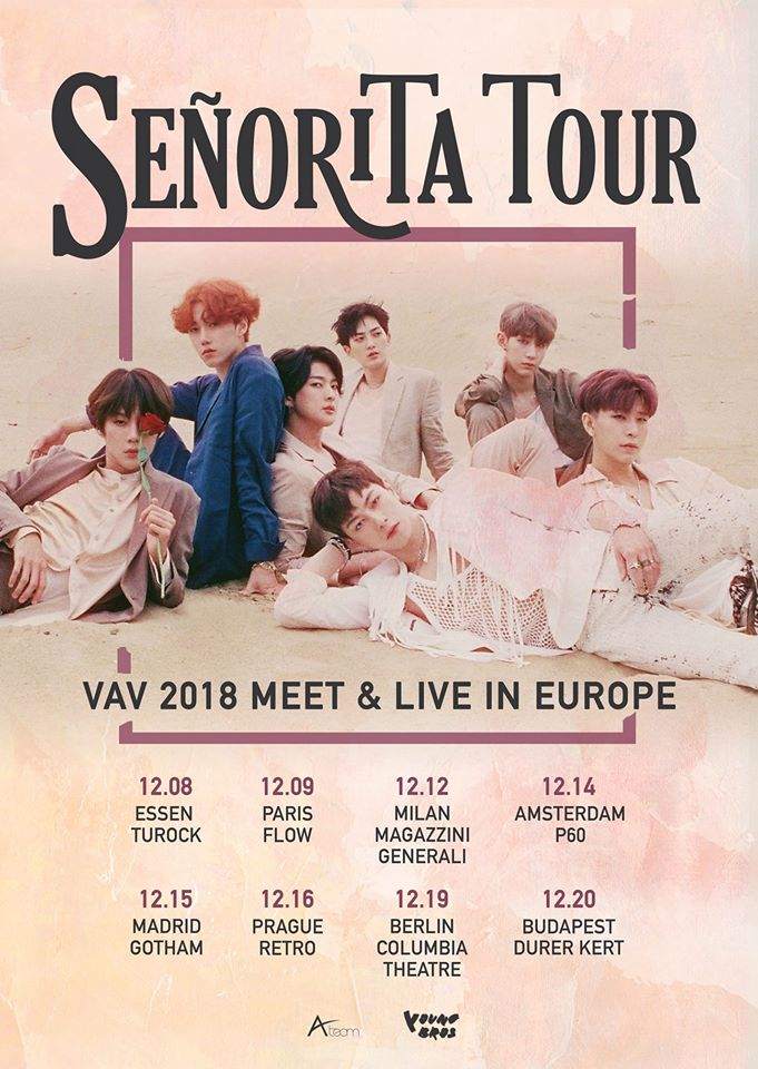 Mit ihrer "VAV 2018 MEET & LIVE IN EUROPE : SENORITA TOUR" kommt die siebenköpfige Formation VAV ("Senorita") erneut nach Europa und für gleich zwei Konzerte nach Deutschland >> Otaji | Magazin für #KPop #JPop #KRock #JRock #Mandopop und asiatische Musik